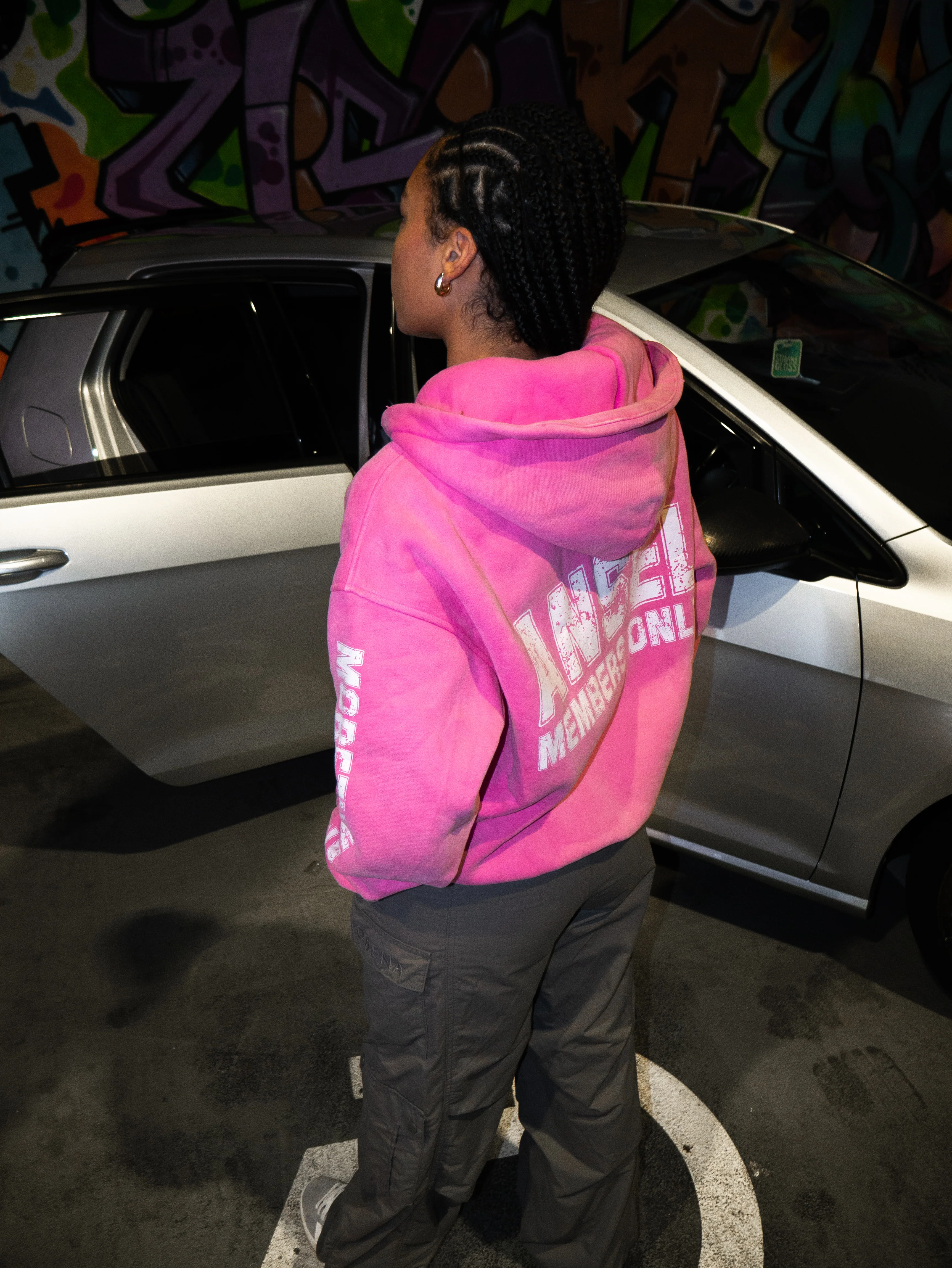 ANSEL MEMBERS ZIP UP HOODIE (BABY PINK) - Image 3